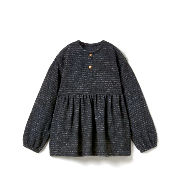 👶🏻NWT ZARA baby girl shiny oversized blouse size 6-9 months - Picture 1 of 3